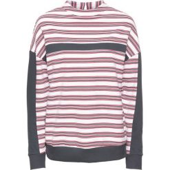Bluza dresowa bonprix biało-czerwono-ciemnoniebieski w paski. Białe bluzy damskie bonprix, z dresówki, bez kaptura. Za 44,99 zł.