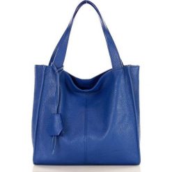 MARGOT Modny skórzany shopper MAZZINI - Portofino Max niebieski. Niebieskie torby damskie na zakupy MAZZINI, bez wzorów, ze skóry, eleganckie, na ramię, bez dodatków. Za 299,00 zł.