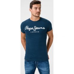 Pepe Jeans Koszulka Niebieski. Niebieskie podkoszulki męskie Pepe Jeans, m, z nadrukiem, z jeansu, z krótkim rękawem. Za 109,95 zł.