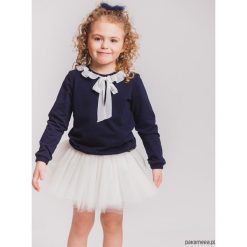 Bluzy dziewczęce: Granatowa bluza dresowa z falbanką