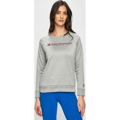 Tommy Sport - Bluza. Niebieskie bluzy sportowe damskie Tommy Sport, s, z nadrukiem, z elastanu, bez rękawów, bez kaptura. W wyprzedaży za 219,90 zł.