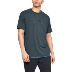 Under Armour Koszulka Niebieski Szary. Szare podkoszulki męskie Under Armour, m, bez wzorów, z elastanu, z krótkim rękawem. Za 171,95 zł.