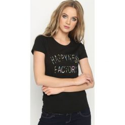 Czarny T-shirt Felicity. Czarne t-shirty damskie marki Born2be, l. Za 34,99 zł.