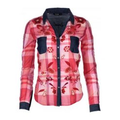 Desigual Koszula Damska M Czerwony. Czerwone koszule damskie Desigual, na co dzień, m, bez wzorów, z bawełny, bez kołnierzyka, bez rękawów. W wyprzedaży za 255,00 zł.