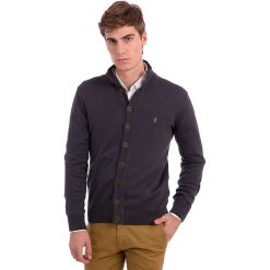 Kardigan w kolorze antracytowym. Szare kardigany męskie Polo Club Men, xxl, z haftami. W wyprzedaży za 239,95 zł.
