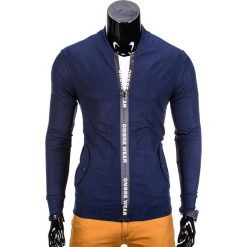Bejsbolówki męskie: BLUZA MĘSKA ROZPINANA BEZ KAPTURA B681 – GRANATOWA