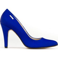 Neonowe czółenka na szpilce - skóra naturalna - model 035 - kolor granat matowy. Brązowe czółenka damskie Zapato, na imprezę, z nadrukiem, ze skóry, na wysokim obcasie, na obcasie. Za 319,00 zł.