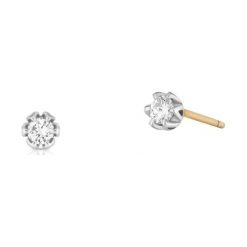 Kolczyki Złote - złoto 585, Brylant 0,22ct. Żółte kolczyki damskie W.KRUK, z brylantem, złote. Za 2590,00 zł.