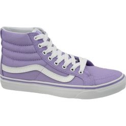 Vans Sk8-Hi Slim VA32R2MMD 35 Fioletowe. Fioletowe buty sportowe damskie Vans, bez wzorów, z tkaniny, sportowe, vans sk8. W wyprzedaży za 249,99 zł.