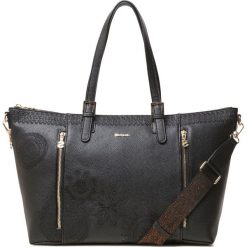 Desigual Dark Amber Verona Torebka Czarny. Czarne torebki klasyczne damskie Desigual, w paski, z materiału, bez dodatków. Za 378,95 zł.