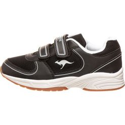 Buty sportowe w kolorze czarno-białym. Czarne buty dziewczęce sportowe KangaROOS, bez wzorów, bez zapięcia. W wyprzedaży za 97,95 zł.