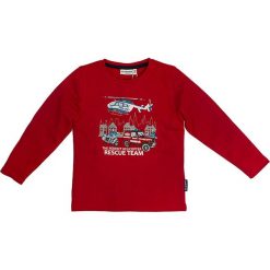 Koszulka "Vehicles" w kolorze czerwonym. Czerwone t-shirty chłopięce Salt and Pepper, z nadrukiem, z bawełny, z długim rękawem. W wyprzedaży za 29,95 zł.
