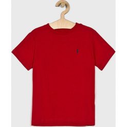 Polo Ralph Lauren - T-shirt dziecięcy 110-128 cm. Czerwone t-shirty chłopięce Polo Ralph Lauren, bez wzorów, z bawełny, bez rękawów. Za 119,90 zł.