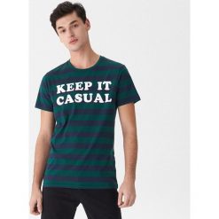 T-shirt w paski - Khaki. Brązowe t-shirty męskie marki House, s, w paski. Za 39,99 zł.