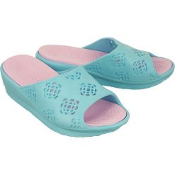 AXIM 7KL1468 niebieski, klapki damskie. Niebieskie klapki damskie Axim, bez wzorów, bez obcasa. Za 29,99 zł.