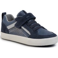 Sneakersy GEOX - J Kilwi B. E J02A7E 0CL22 C0661 M Navy/Grey. Niebieskie trampki chłopięce Geox, bez wzorów, ze skóry, na rzepy. W wyprzedaży za 249,00 zł.