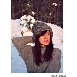 Czapki zimowe damskie: Czapka beanie z wełną szarość