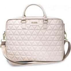 Guess Quilted 15" różowa. Różowe torby męskie skórzane Guess, w paski, ze skóry ekologicznej, eleganckie. Za 299,00 zł.