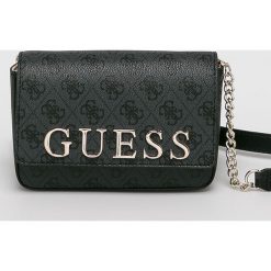 Guess Jeans - Torebka. Pomarańczowe torebki klasyczne damskie Guess Jeans, w paski, z poliesteru, eleganckie, na ramię, małe, bez dodatków. Za 419,90 zł.