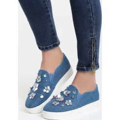 Ciemnoniebieskie Slip On Hirie. Szare tenisówki damskie Born2be, z aplikacjami. Za 29,99 zł.