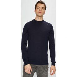 Tommy Hilfiger Tailored - Sweter. Niebieskie swetry klasyczne męskie marki Tommy Hilfiger Tailored, s, z wełny, z okrągłym kołnierzem. W wyprzedaży za 269,90 zł.
