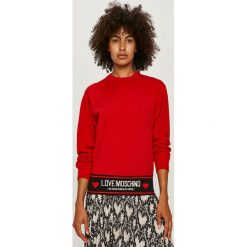 Love Moschino - Sweter. Czerwone swetry damskie Love Moschino, s, z aplikacjami, z elastanu, bez rękawów, bez kaptura. Za 1379,00 zł.