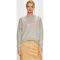 Tommy Jeans - Bluza. Szare bluzy damskie Tommy Jeans, s, z nadrukiem, z elastanu, bez rękawów, bez kaptura. W wyprzedaży za 219,90 zł.