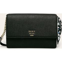 Dkny - Torebka skórzana. Szare listonoszki damskie DKNY, w paski, ze skóry, na ramię, małe, bez dodatków. Za 859,90 zł.