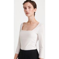 Bluzka z błyszczącą nitką - Kremowy. Białe bluzki damskie Reserved, xl. W wyprzedaży za 19,99 zł.