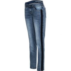 Dżinsy Boyfriend z paskami z boku bonprix niebieski "stone”. Niebieskie jeansy damskie bonprix, z jeansu. Za 109,99 zł.