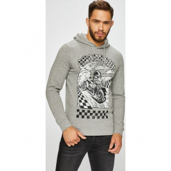 Jack & Jones - Bluza. Szare bejsbolówki męskie Jack & Jones, l, z nadrukiem, z bawełny, z kapturem. W wyprzedaży za 89,90 zł.