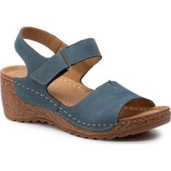 Sandały LASOCKI - RST-2091-01 Blue. Niebieskie klapki damskie Lasocki, bez wzorów, ze skóry, bez obcasa, na obcasie. Za 139,99 zł.