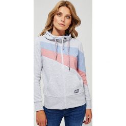 Bluza z kapturem. Szare bluzy damskie Moodo, xs, bez wzorów, z bawełny, z długim rękawem, długie, z kapturem. Za 109,99 zł.
