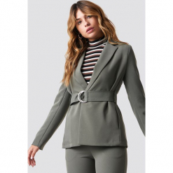 NA-KD Classic Marynarka z paskiem - Green. Zielone marynarki damskie NA-KD Classic, w paski. Za 202,95 zł.