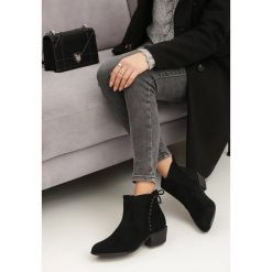 Czarne Zamszowe Botki Woodridge. Czarne botki damskie Renee, z dzianiny, bez obcasa, na obcasie, bez zapięcia. Za 139,99 zł.