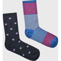 Tommy Hilfiger - Skarpetki (2 pack). Niebieskie skarpetki damskie marki TOMMY HILFIGER, z elastanu. Za 49,90 zł.