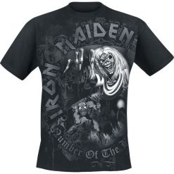 T-shirty męskie: Iron Maiden Number Of The Beast Grey Tone T-Shirt czarny