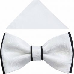 Biało-czarna muszka w delikatny florystyczny wzór A360. Czarne muszki męskie Modini Moda Męska, na co dzień, bez wzorów, z poliesteru, eleganckie. W wyprzedaży za 49,50 zł.