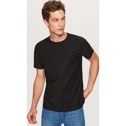 T-shirty męskie: T-shirt o prążkowanej fakturze – Czarny