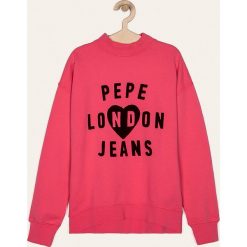 Pepe Jeans - Bluza dziecięca Nessa 128-178 cm. Różowe bluzy dziewczęce Pepe Jeans, z aplikacjami, z bawełny, bez rękawów, bez kaptura. W wyprzedaży za 179,90 zł.