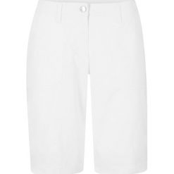 Bermudy ze stretchem bonprix biały. Białe spodnie damskie bonprix. Za 74,99 zł.