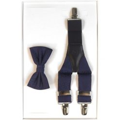 Granatowo-czarny zestaw w kwiatki - muszka i szelki Z12. Niebieskie muszki męskie Modini Moda Męska, na co dzień, w kwiaty, eleganckie. W wyprzedaży za 99,00 zł.