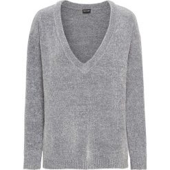 Sweter z szenili bonprix szary melanż. Szare swetry damskie bonprix, bez wzorów, bez rękawów, bez kaptura. Za 59,99 zł.