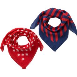 Chusta (2 szt.) bonprix truskawkowo-kobaltowy. Czerwone szaliki damskie bonprix, w paski. Za 39,98 zł.