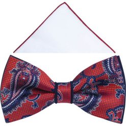 Czerwona mucha we wzór - paisley A313. Czerwone muszki męskie Modini Moda Męska, na co dzień, bez wzorów, z bawełny, eleganckie. W wyprzedaży za 49,50 zł.