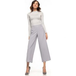 Popielate Materiałowe Spodnie Kuloty 7/8. Szare spodnie damskie Molly.pl, s, bez wzorów, z tkaniny, eleganckie. Za 148,90 zł.