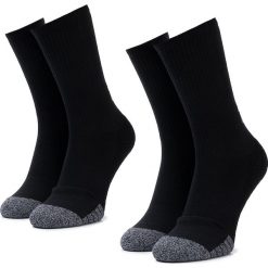 Zestaw 2 par wysokich skarpet unisex UNDER ARMOUR - Crew Sock 1346751-001 Black. Czarne skarpetki damskie Under Armour, bez wzorów, z elastanu. Za 59,00 zł.