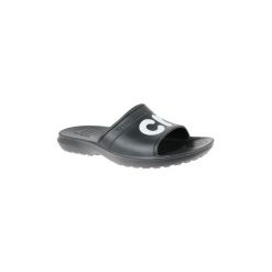 Klapki Crocs Classic Graphic Slide 204465-066. Szare klapki damskie Crocs, bez wzorów, bez obcasa. Za 99,99 zł.