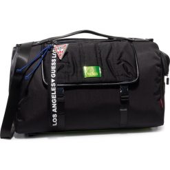 Torba GUESS - New Milano Travel TMNEWM P0235 BLA. Czarne torby podróżne Guess, z aplikacjami, z materiału. Za 789,00 zł.