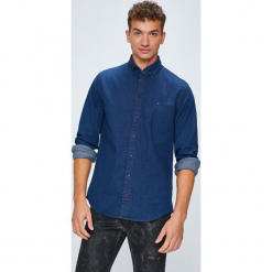 Tommy Hilfiger - Koszula. Niebieskie koszule męskie TOMMY HILFIGER, s, bez wzorów, z elastanu, casualowe, button down, z długim rękawem. W wyprzedaży za 219,90 zł.
